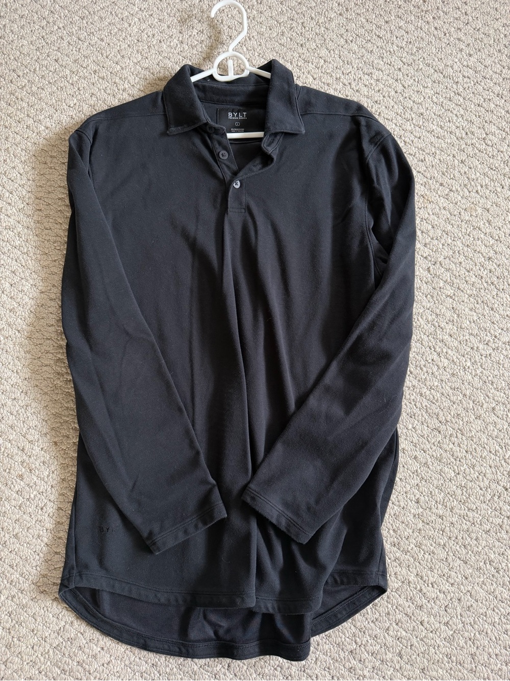 Criquet Men’s Black Long-Sleeve Polo Shirt